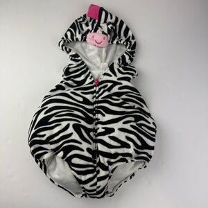 2T Toddler Zebra Costume Hooded Plush Zip Up Carter's